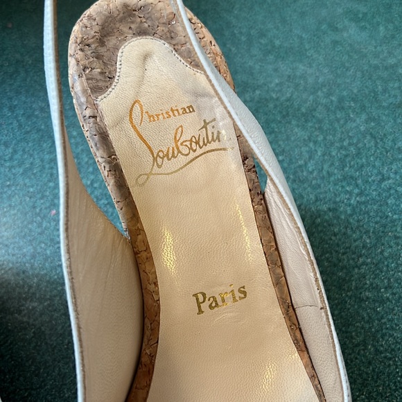 Christian Louboutin Cork Wedge Heels 38 - Picture 2 of 11